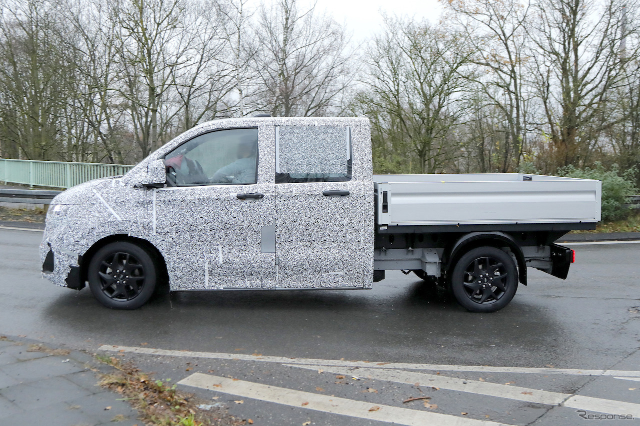 VW トランスポーターT7 ピックアップトラック仕様のプロトタイプ（スクープ写真）