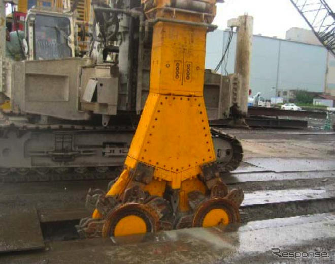 ソイルセメント鋼製連壁工法が工事に初採用…新日本製鐵などが開発