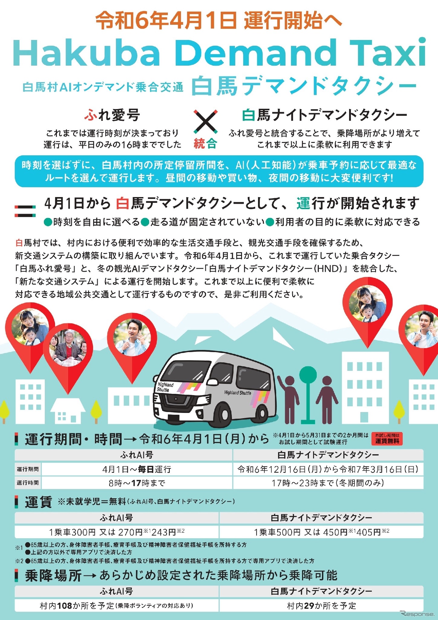 白馬デマンドタクシー　チラシ