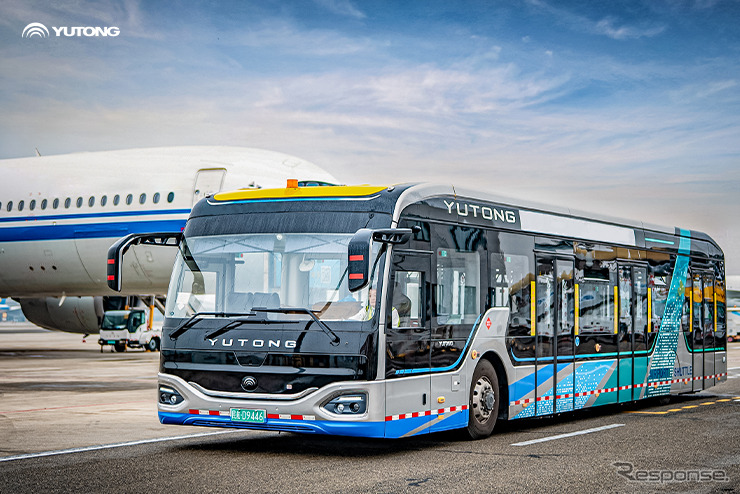 中国の宇通客車（Yutong Bus、ユートン）の空港用EVエプロンバス