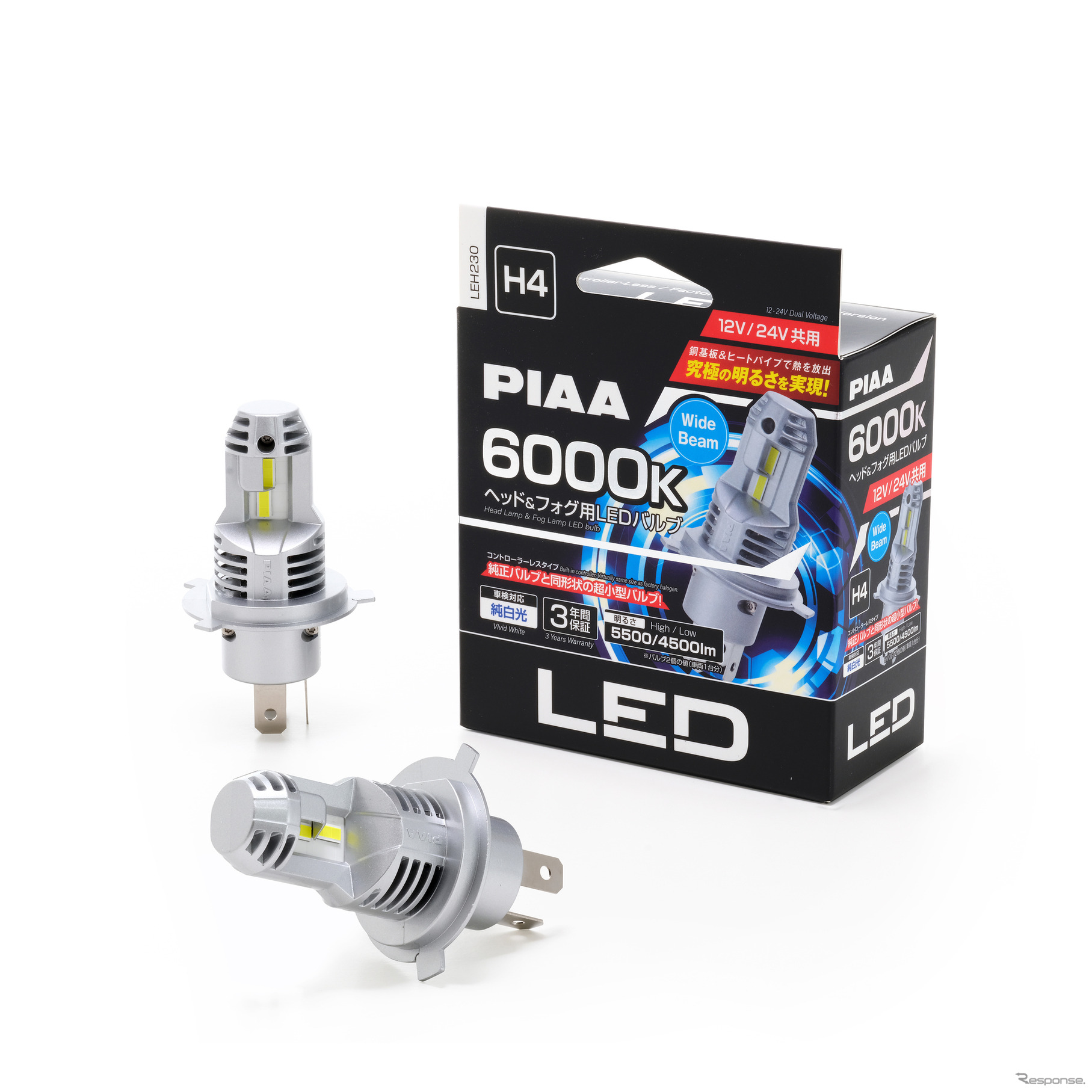 コントローラーレス ヘッド＆フォグ用LEDバルブ 6000K【LEH230】（ H4 ）