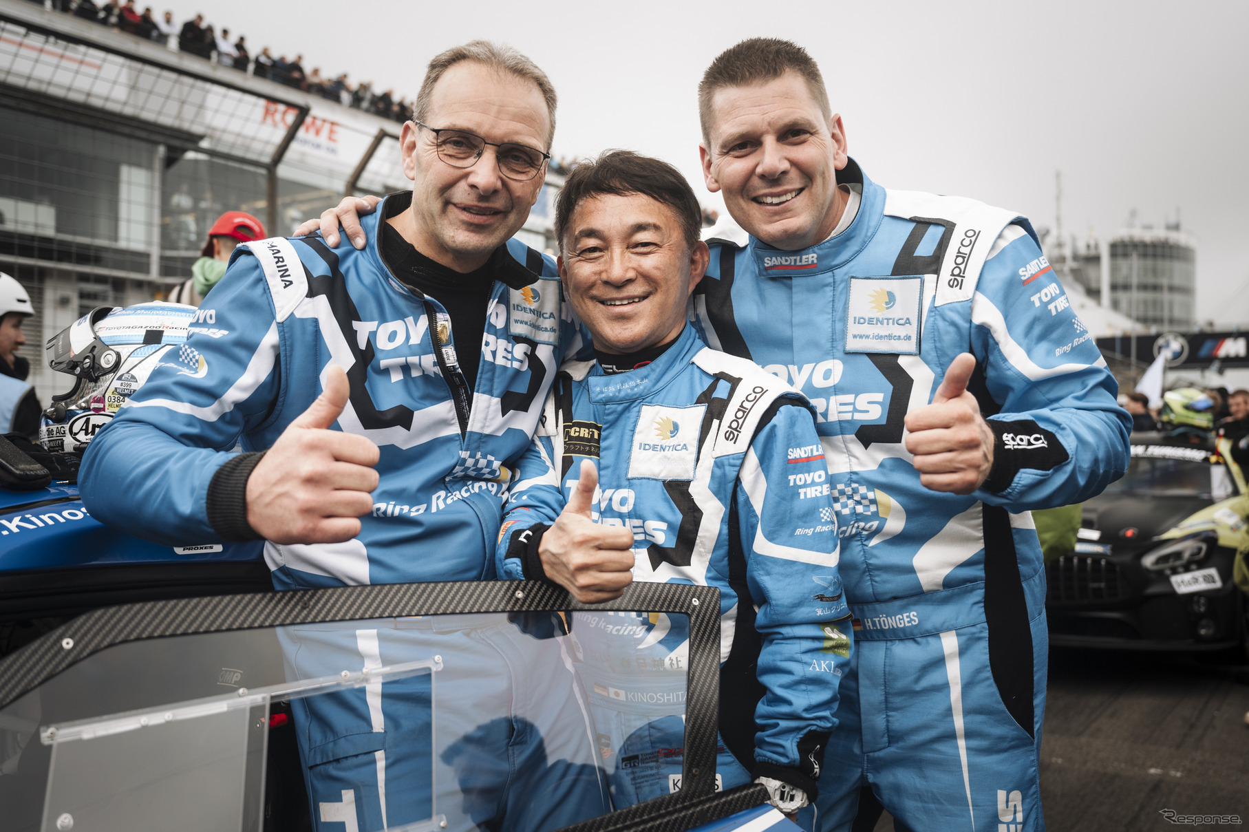 Michael Tischner選手(左)、木下 隆之選手(中央)、Heiko Tönges選手(右)