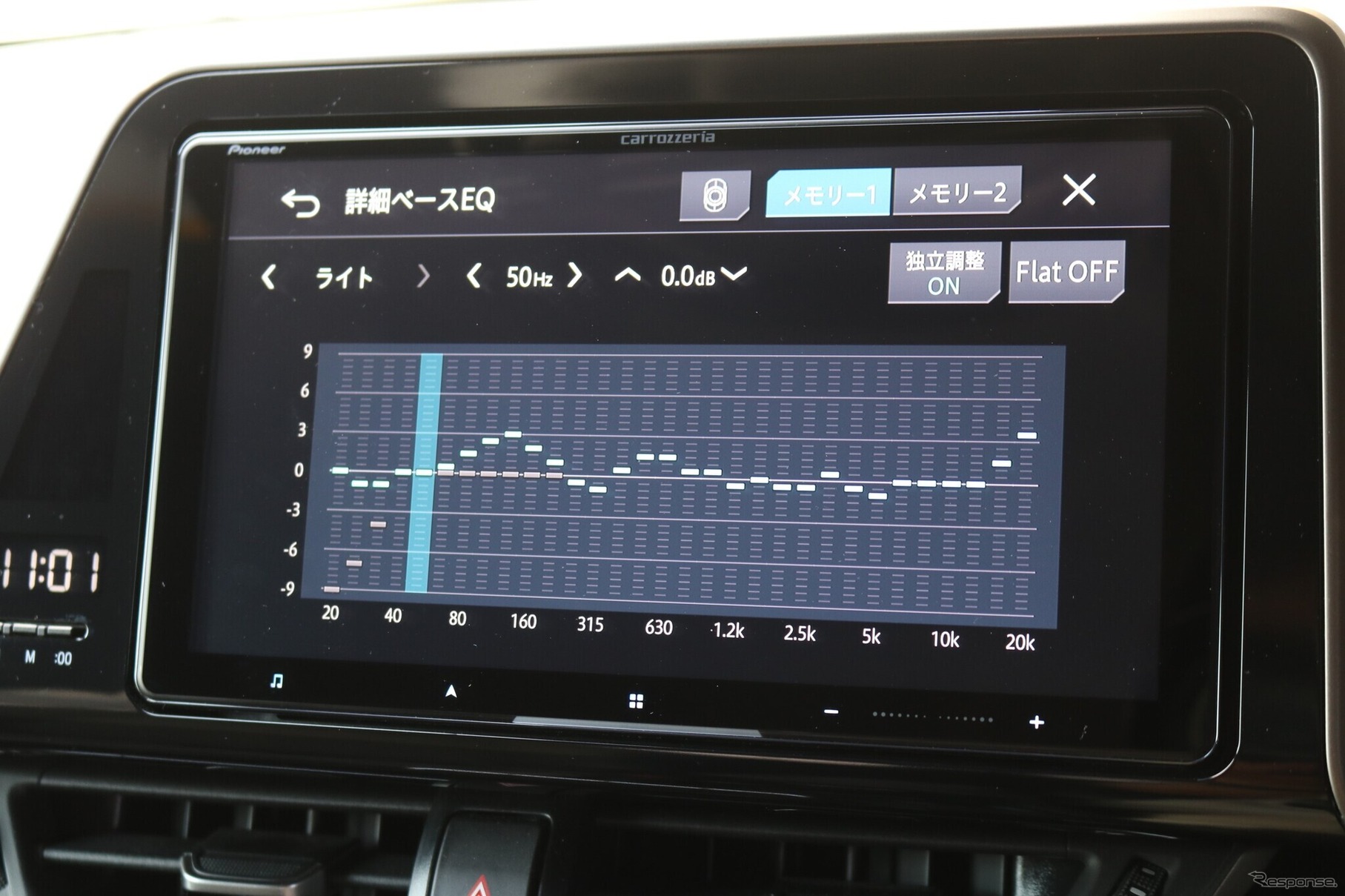 左右独立のイコライザーも車室内環境を整える調整としてはレベルが高い。シンプルなシステムでもココまでの完成度を体感できる。