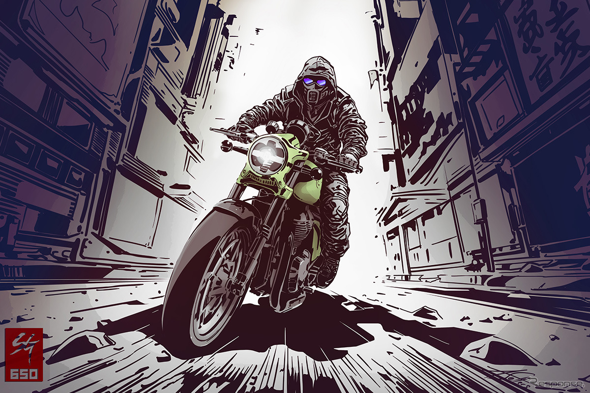 クルーザーともネイキッドとも異なる他のメーカーにないオリジナルのスタイルは、漫画や映画の世界からインスピレーションを得ている。だからと言って未来的なスタイルにするわけではなく、昔ながらのバイクが持つメカメカしさを大切にしている。