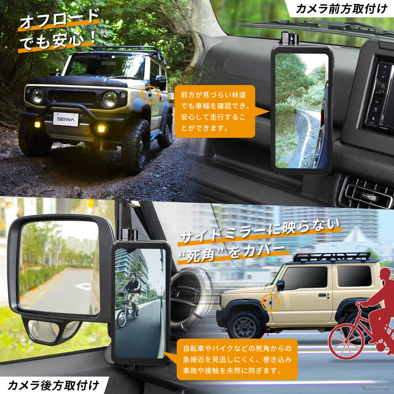 セイワからスズキ・ジムニー/ジムニーシエラ専用のデジタルサイドミラー「RAY18」が新発売