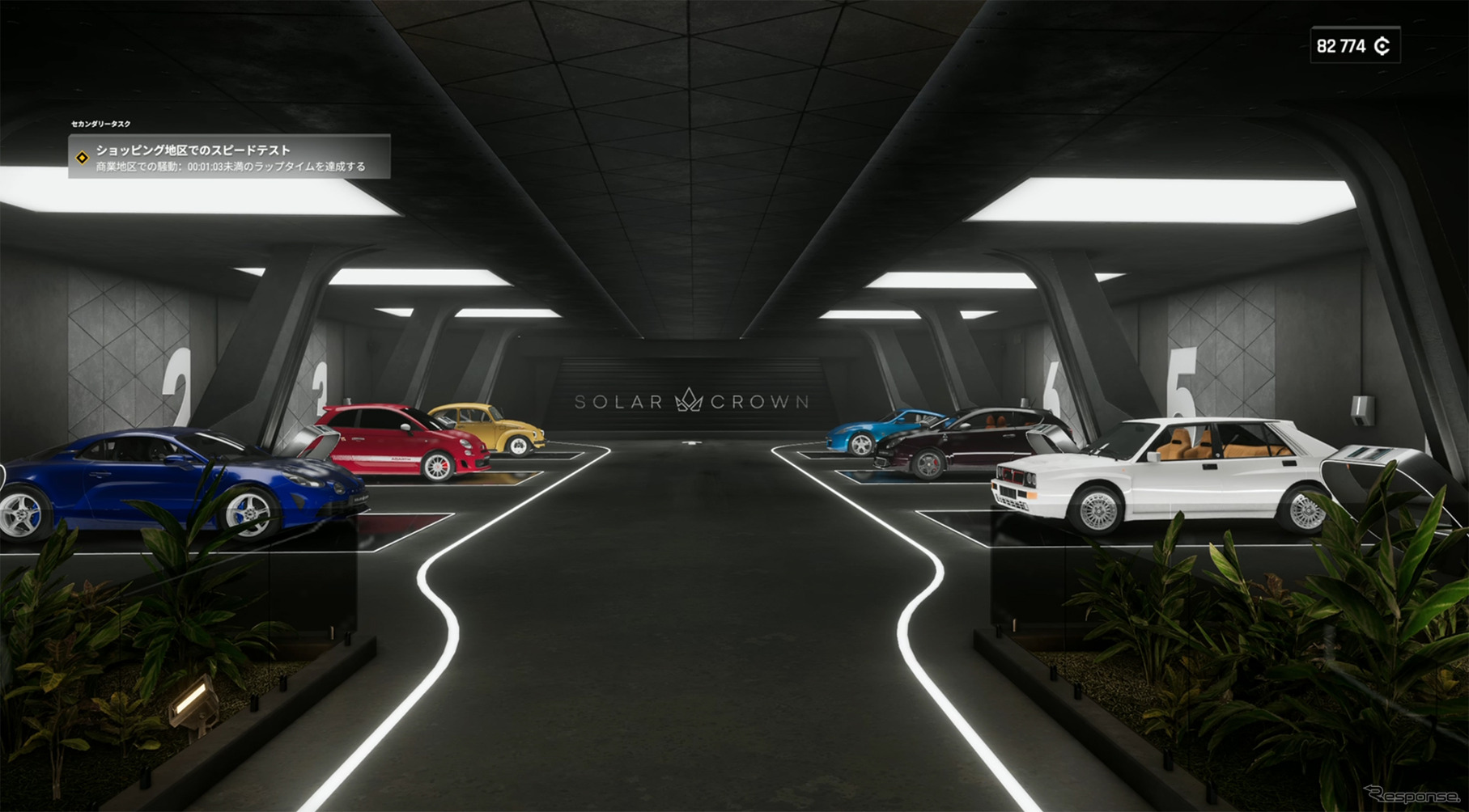 Solarホテルの地下には自分のコレクションが並べられる専用駐車場が用意されている