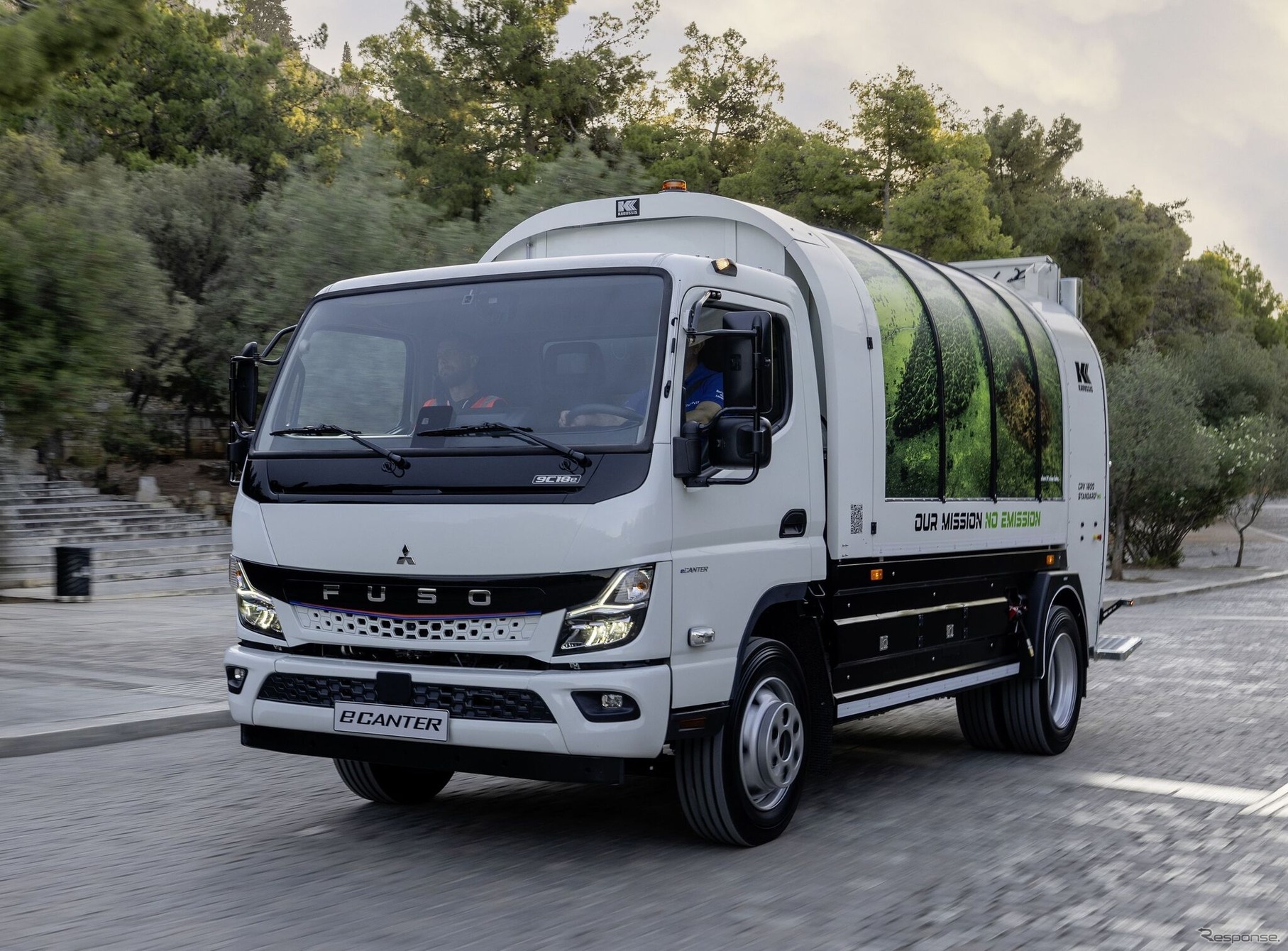 三菱ふそう『eキャンター』新型の廃棄物収集車