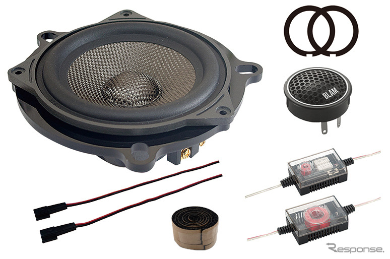 100 S24 BMW　S 4N24＋T 20HR＋BFT01＋BFW01＋BMW取付キット希望小売価格：10万7800円（税込・ペア）●再生周波数帯域：95Hz～40kHz ●定格入力：60W ●入力インピーダンス：3Ω ●出力音圧レベル：88dB ●取付口径サイズ：93mm ●取付奥行サイズ：40.5mm ●クロスオーバー周波数：4kHz 6/12dB/Oct ●グリルなし