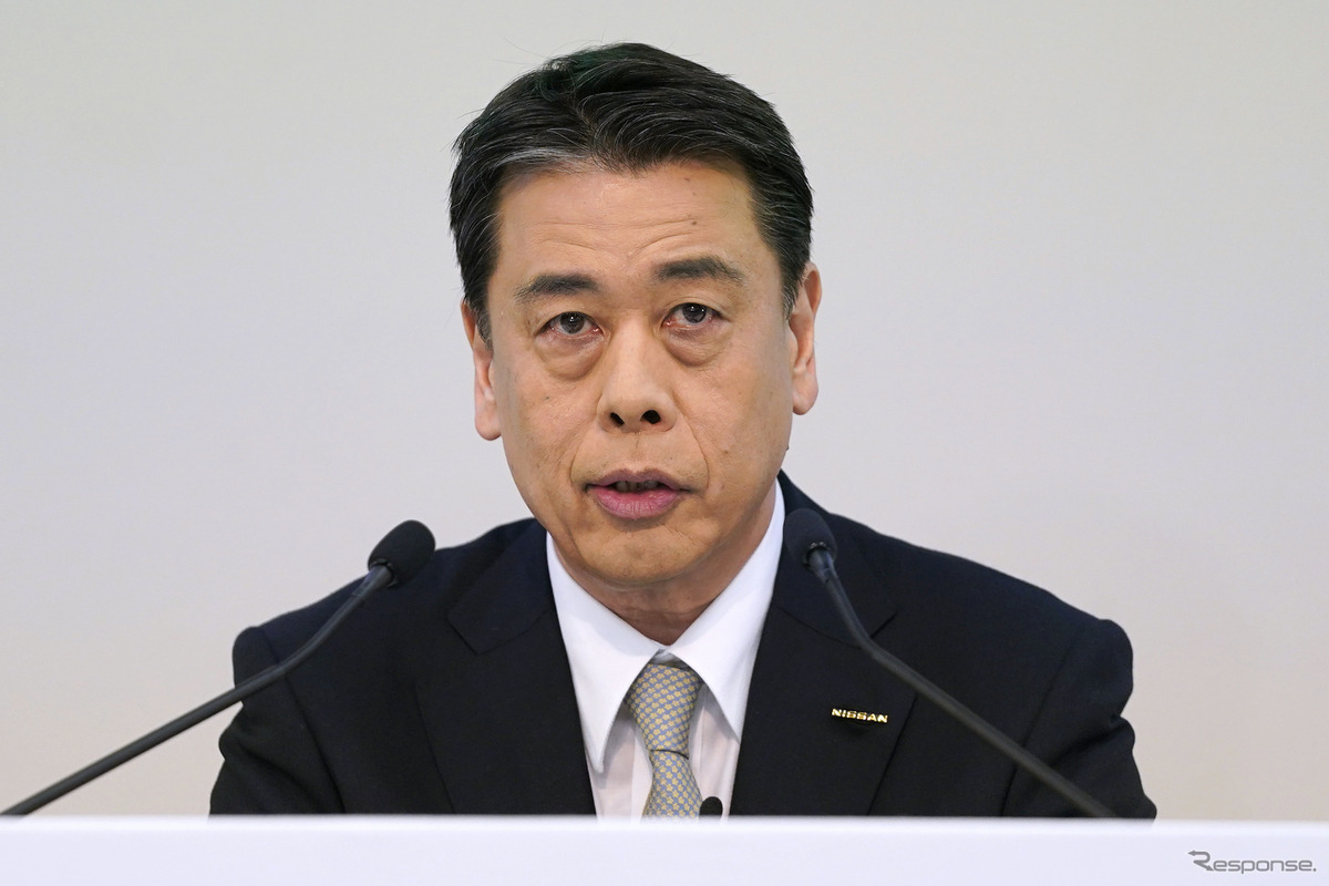 オンラインで決算発表する日産の内田誠社長（2020年7月）