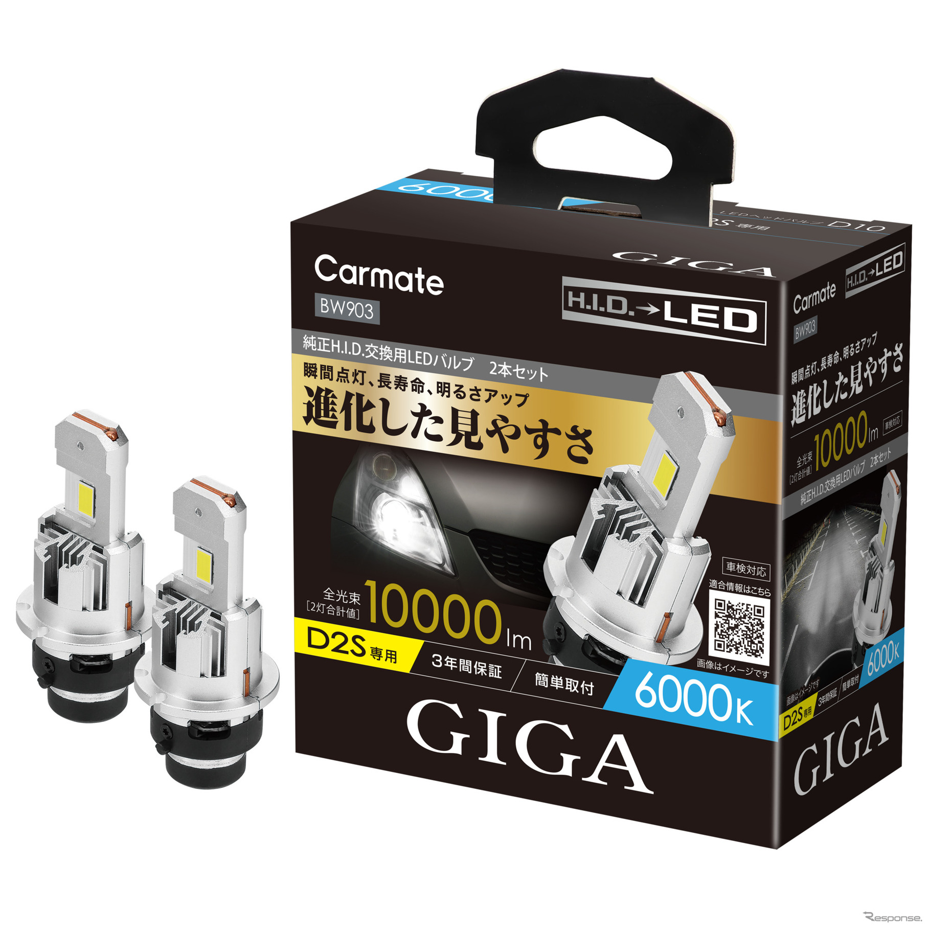 GIGA LEDヘッドバルブ D10 D2S 6000K［BW903］