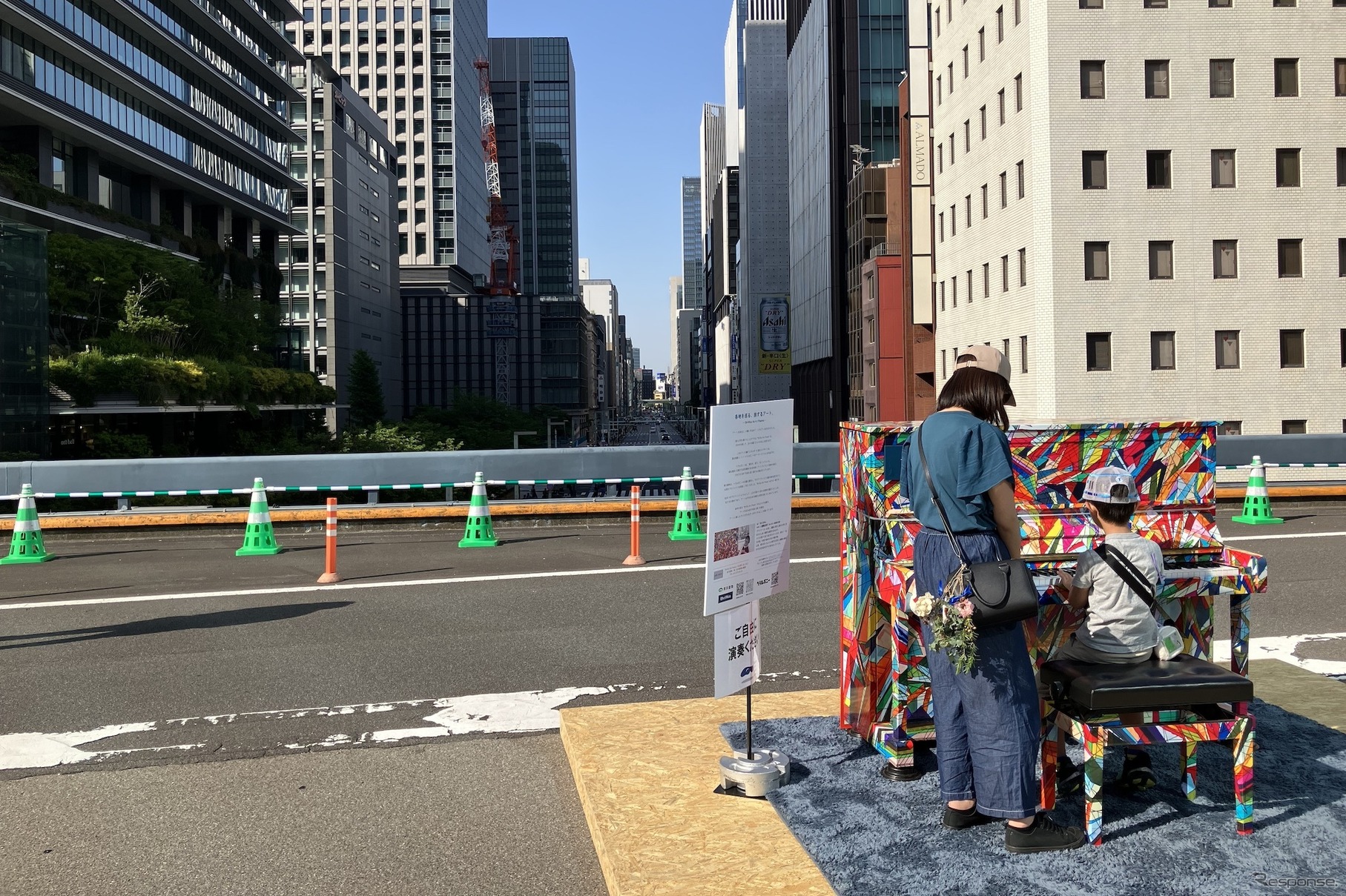 再生先取り企画：GINZA SKY WALK 2024 インタラクションエリア：中央通り、京橋・日本橋方面