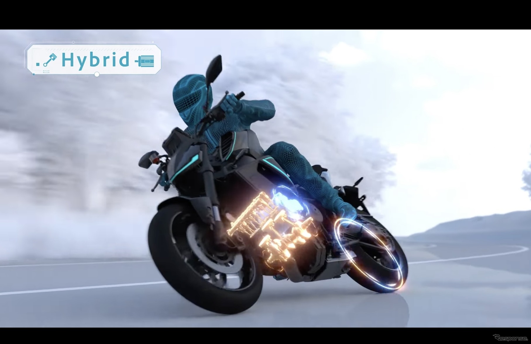 電動技術への新たな挑戦（2）として公開されたヤマハの大型バイク向けプラグインハイブリッド技術