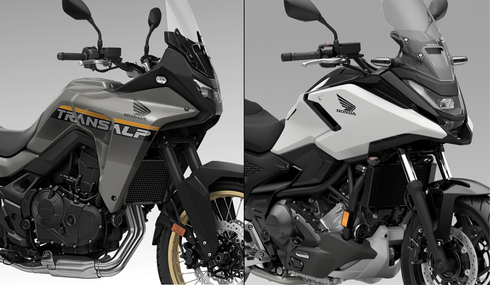 ホンダ『XL750トランザルプ』（左）と『NC750X DCT』（右）の2025年モデル（米国仕様）