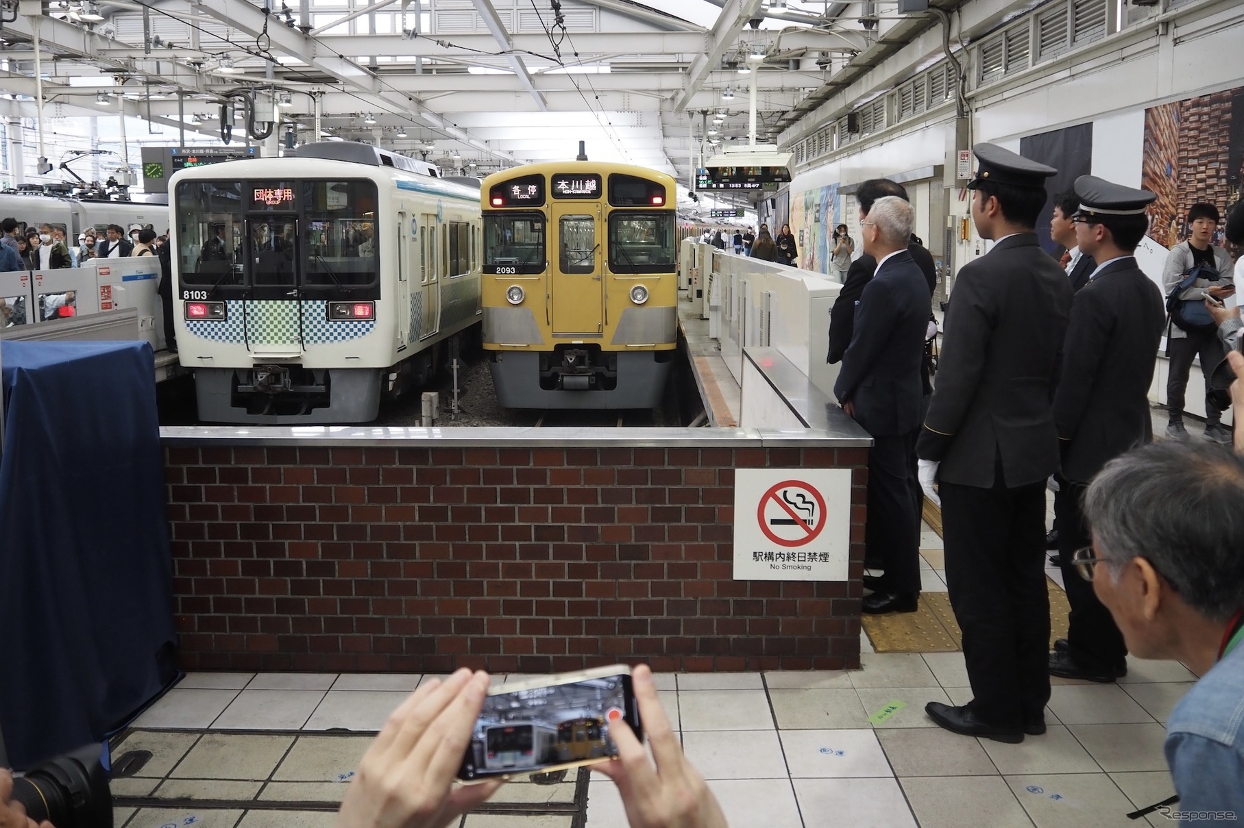 西武サステナ車両8000系が西武新宿に入線（5月24日）