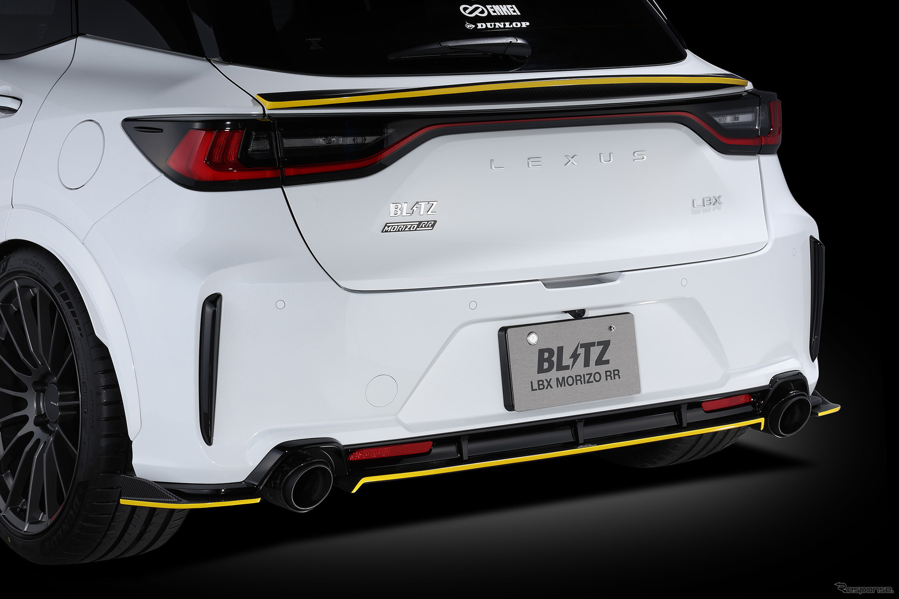 ブリッツ エアロスピードRコンセプト　レクサス・LBX MORIZO RR装着例（リア・アンダー・スポイラーおよびリア・ゲート・スポイラー）