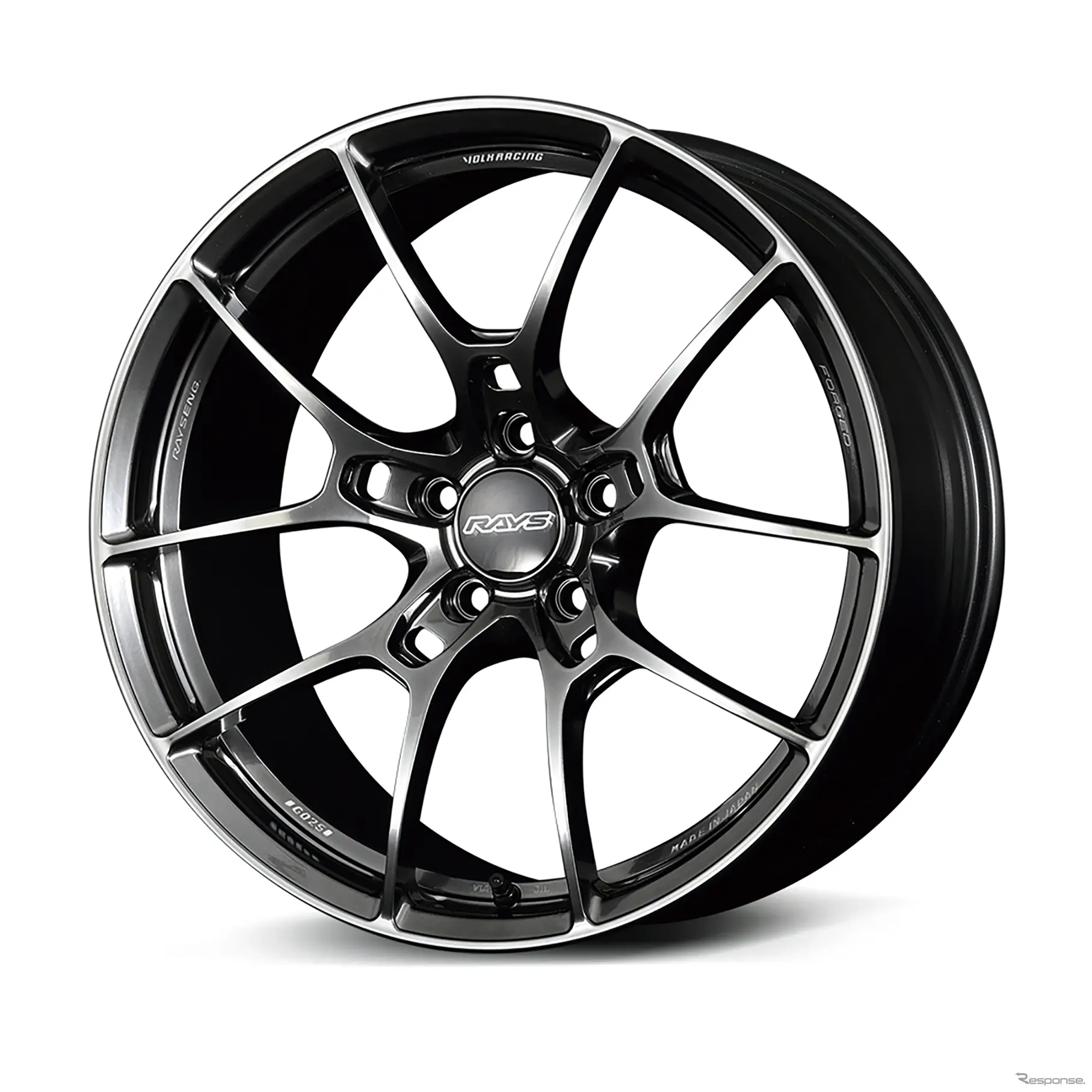 レイズ VOLK RACING G025 シャイニングブラックメタル/リムエッジDC