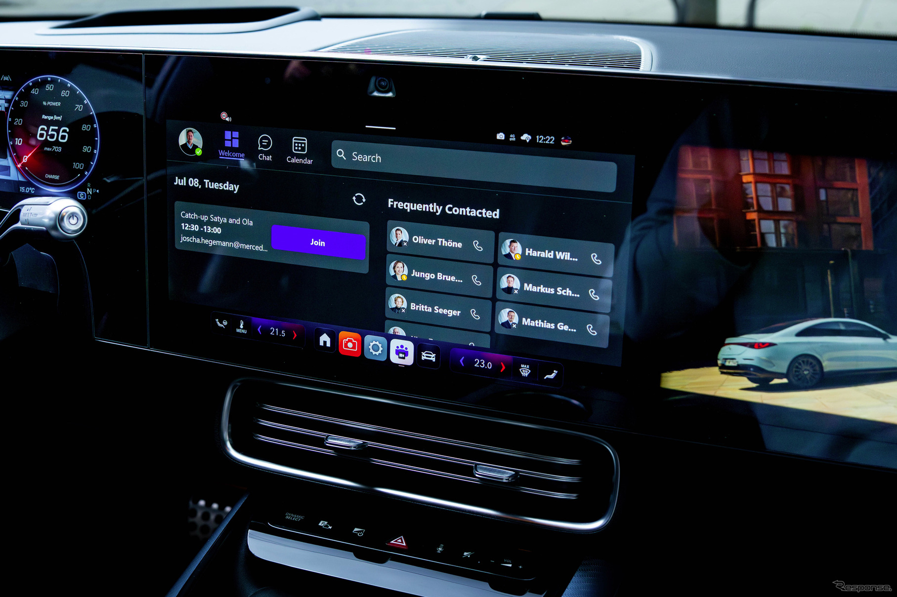 新型『CLA』から導入される最新の「MB.OS」には、Meetings for Teamsアプリ搭載