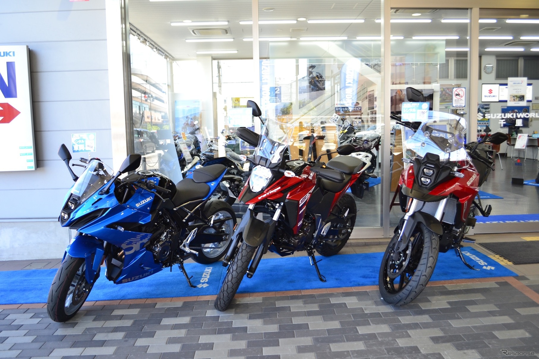 新たに新型バイクレンタルサービスを開始したスズキワールド千里（大阪府吹田市）
