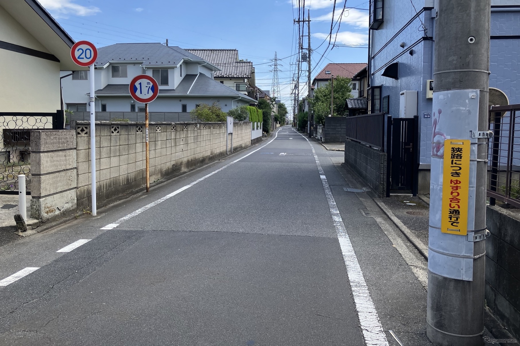 狭い道！ 制限1.7m、小金井市道573号線