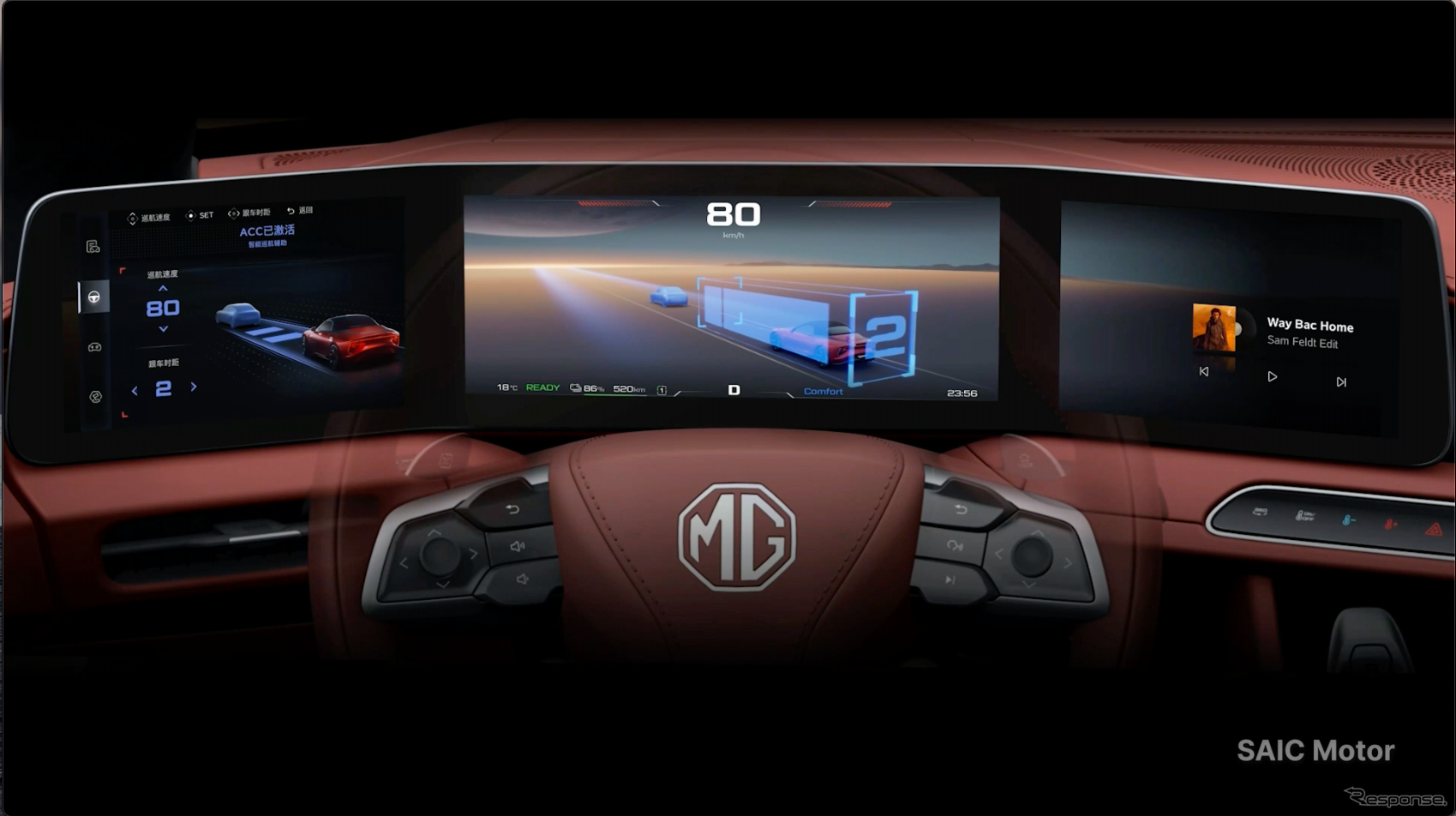 Unreal Engineのデモムービーより次世代コックピットのイメージ。