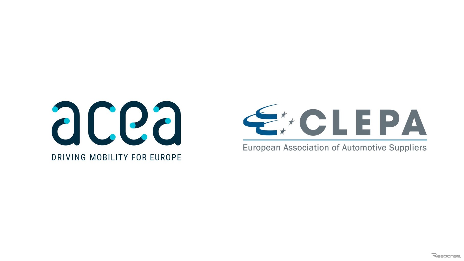 欧州自動車工業会（ACEA）と欧州自動車部品工業会（CLEPA）のロゴ