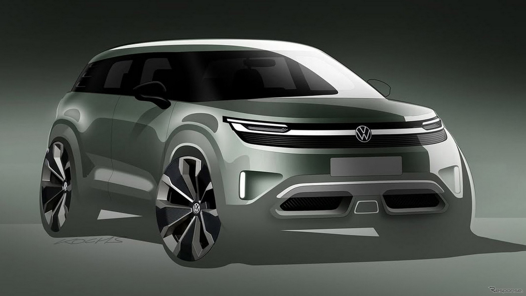 VWの次世代コンパクト電動SUVのスケッチ