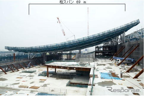 羽田空港の新国際線ターミナルビルの屋根に スライド工法を適用