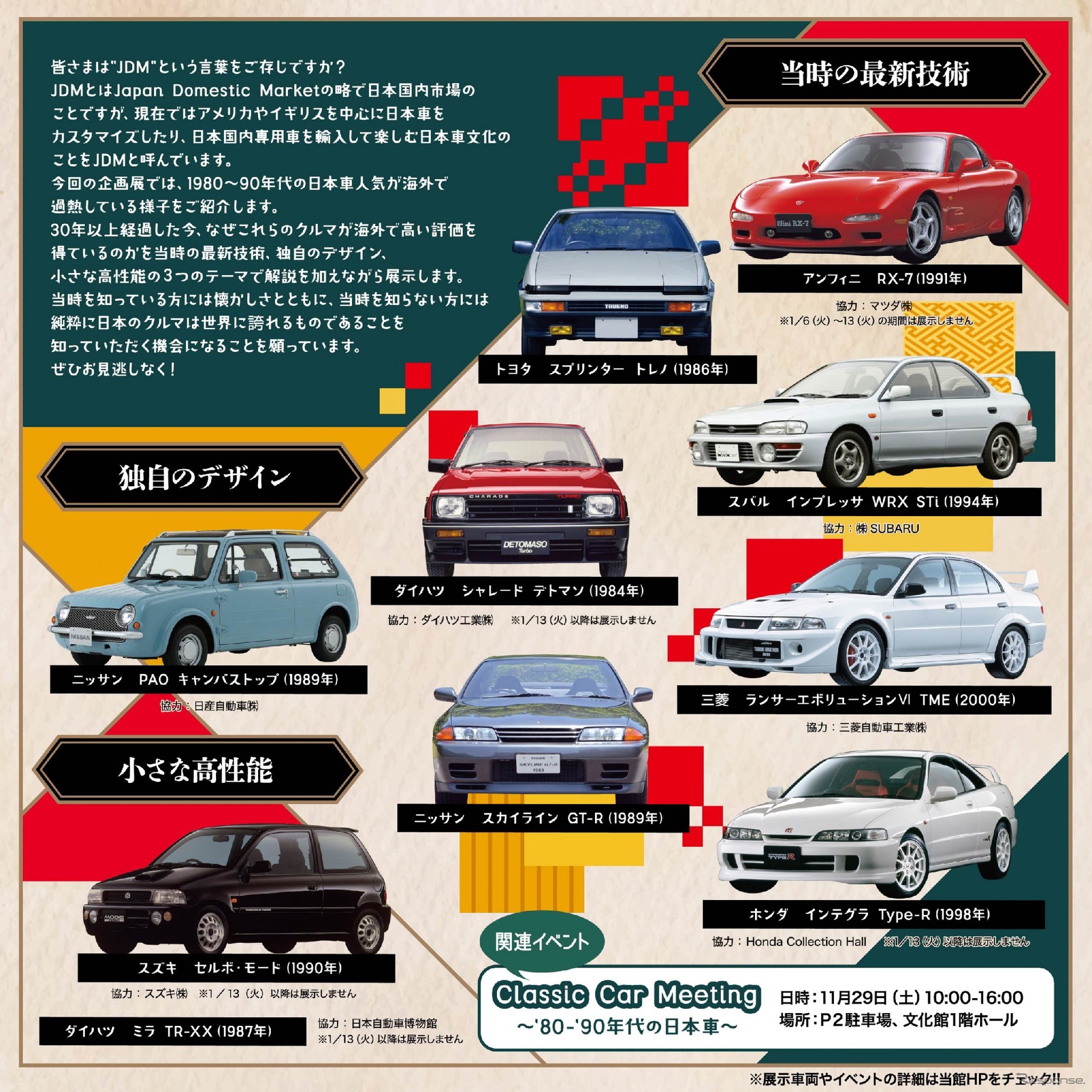 特別展「What’s JDM？　世界が熱中する’80-’90年代の日本車」