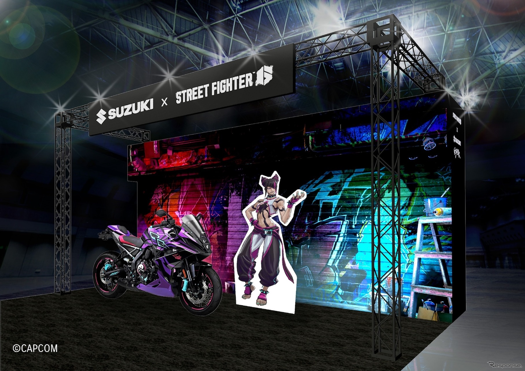 「GSX-8R Tuned by JURI」を展示するスズキのブースイメージ