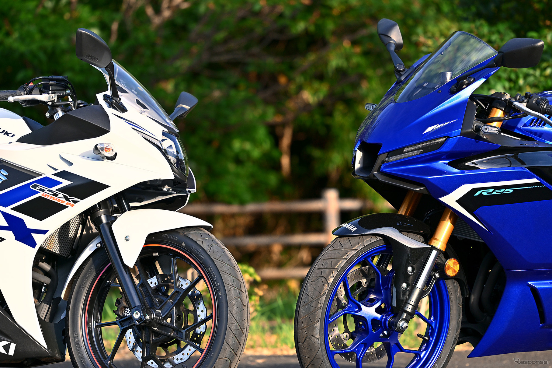 スズキ GSX250R（左）とヤマハ YZF-R25（右）