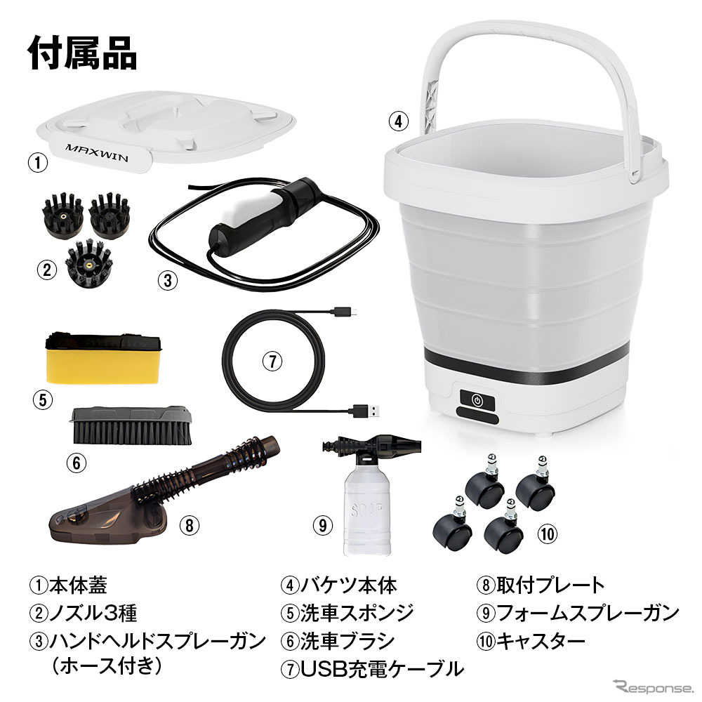 MAXWINの充電式電動洗車バケツ「G-MSWH01-SET1」