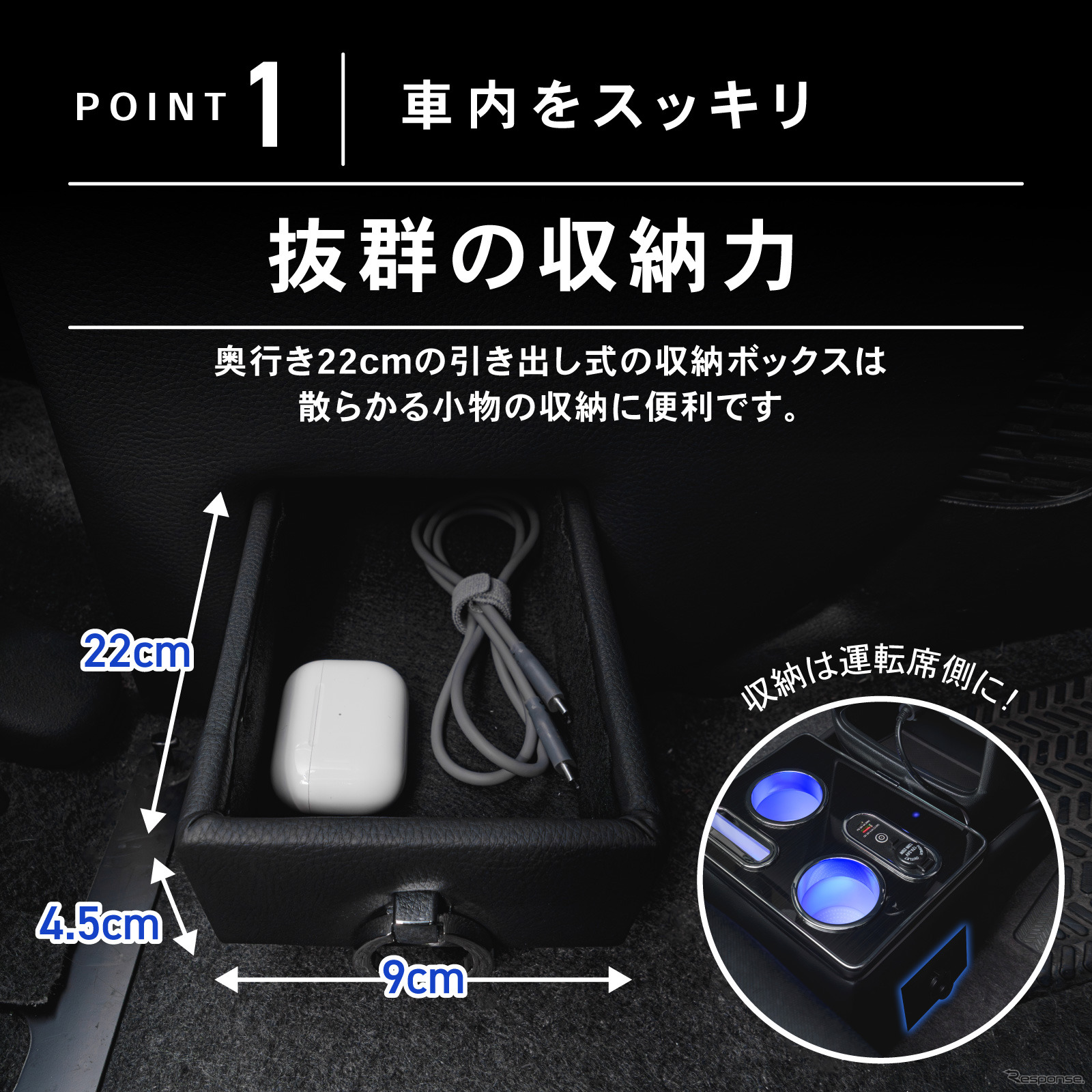 クラフトワークスの初代ホンダ『N-BOX』専用LEDコンソールボックス