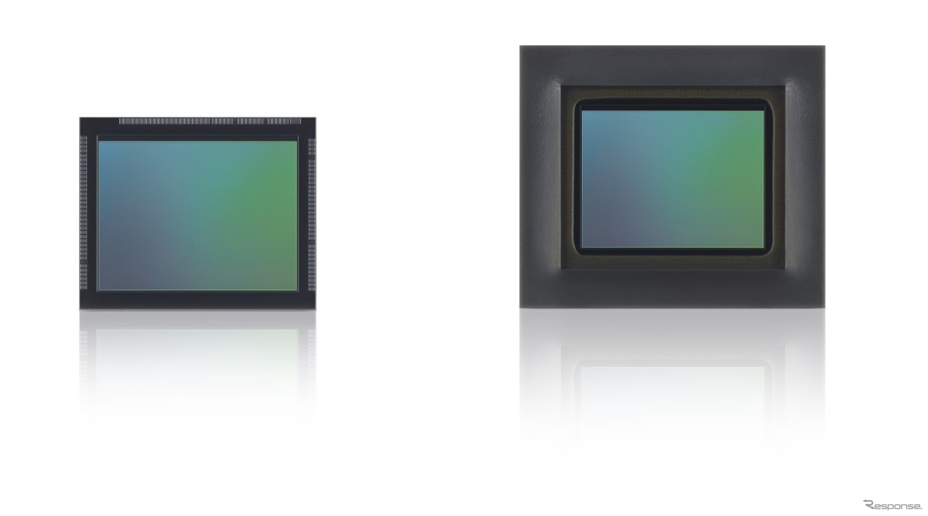 車室内モニタリングカメラ用RGB-IRイメージセンサー『IMX775』(左)ベアチップ製品　（右）パッケージ製品