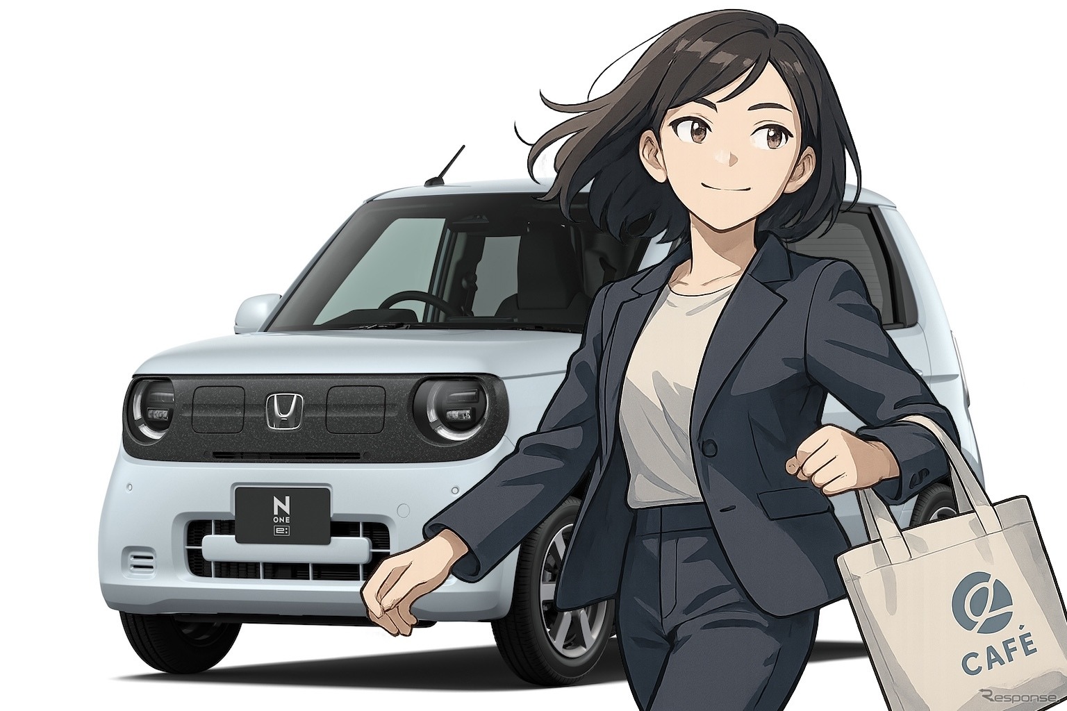 AIが予想したホンダ N-ONE e: のユーザー、山本彩（やまもと・あや）さん、38歳。ホンダのターゲットより若い