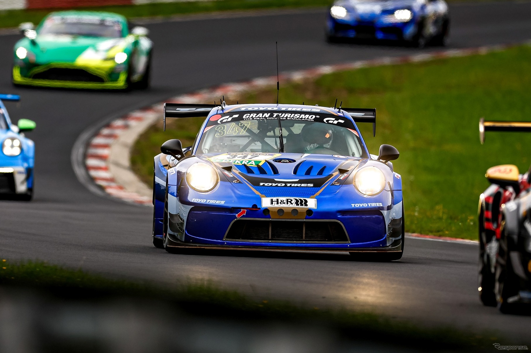 SP-PROクラス参戦の『ポルシェ911 GT3 Cup』（347号車）は参戦以来最高のラップタイムを記録