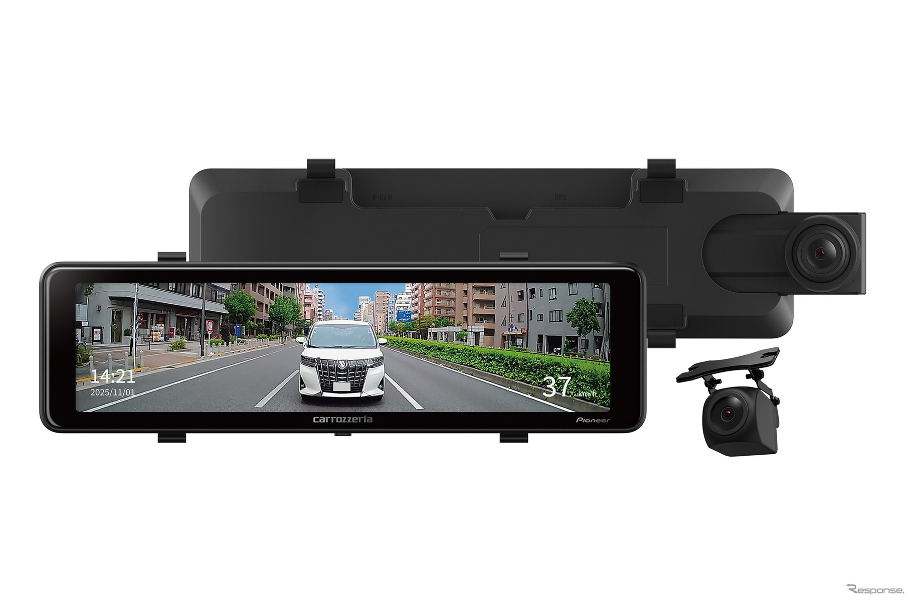 パイオニアの前後2カメラ搭載のデジタルミラー型ドライブレコーダー「VREC-MZ300D」