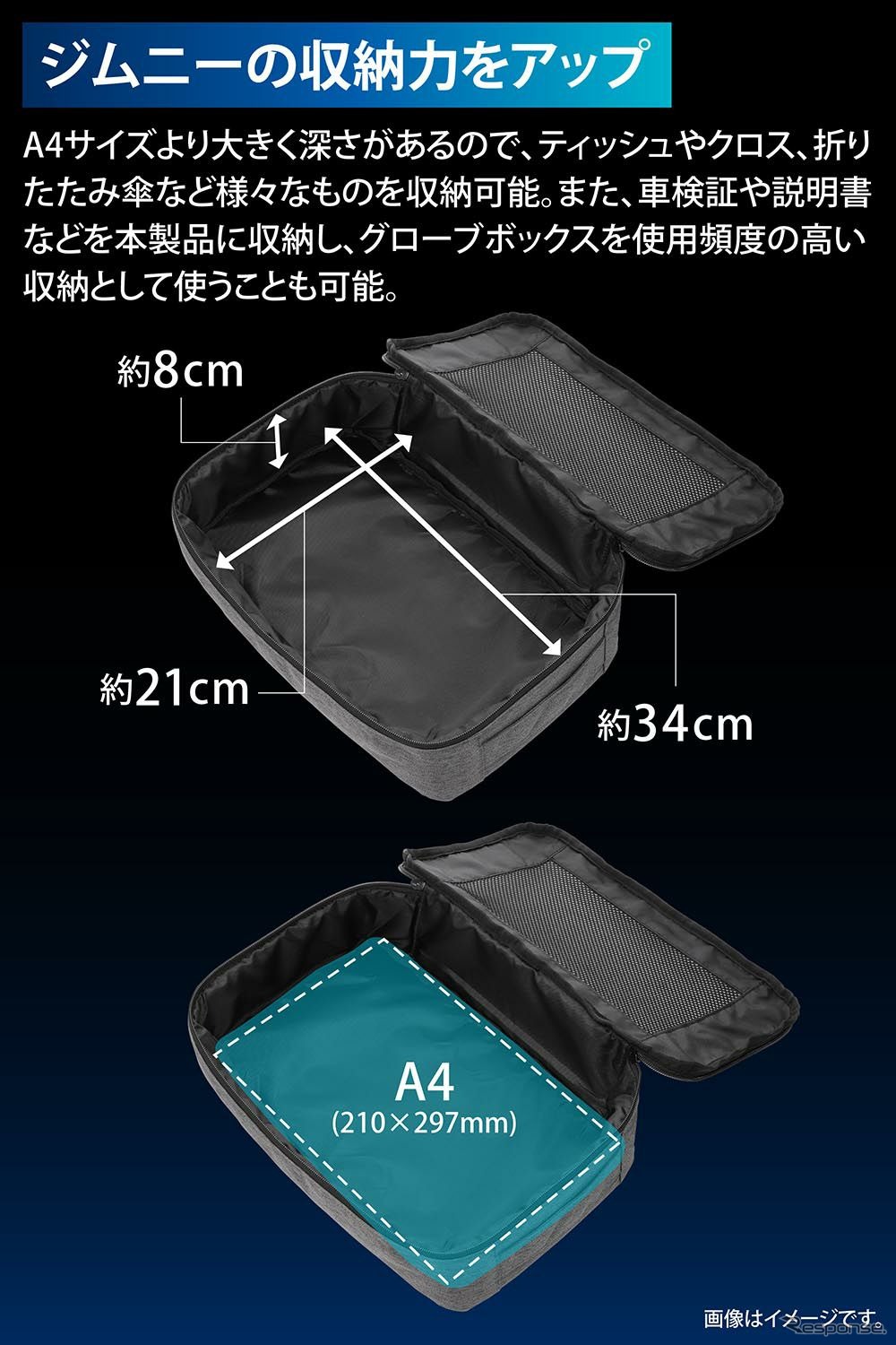 カーメイトの「ジムニー専用 助手席下収納バッグ」