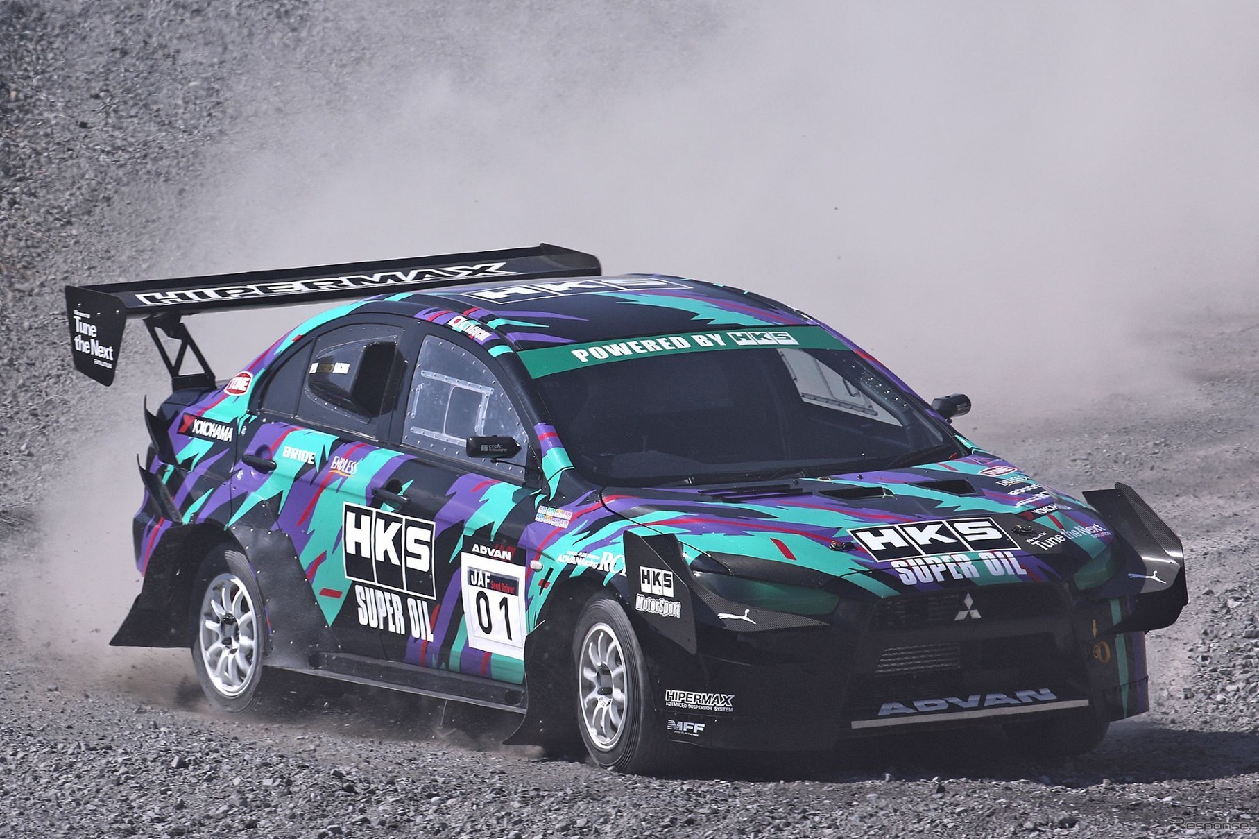 D2クラスでシリーズチャンピオンを獲得した田口勝彦選手の『HKS ランサーエボリューション』