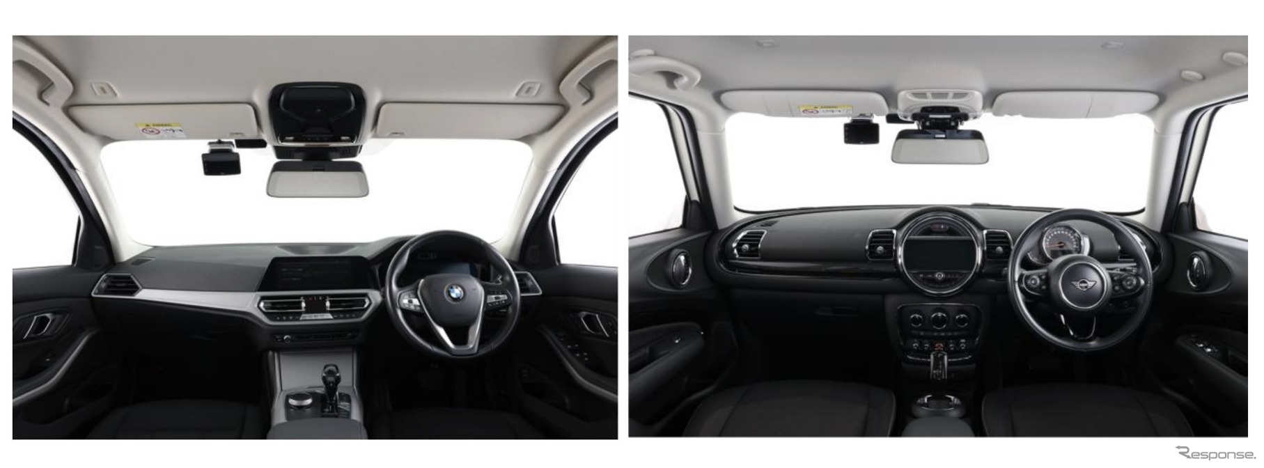 DMR-DM900-BMW-IC/OC（左：BMW G20）とDMR-DM900-MINI-IC/OC装着イメージ（右：MINI F54）