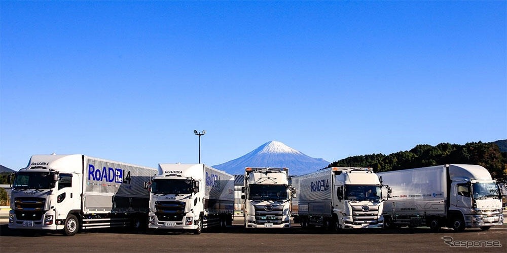 ＵＤトラックス、いすゞ、先進モビリティ、日野、三菱ふそうの自動運転実験車両