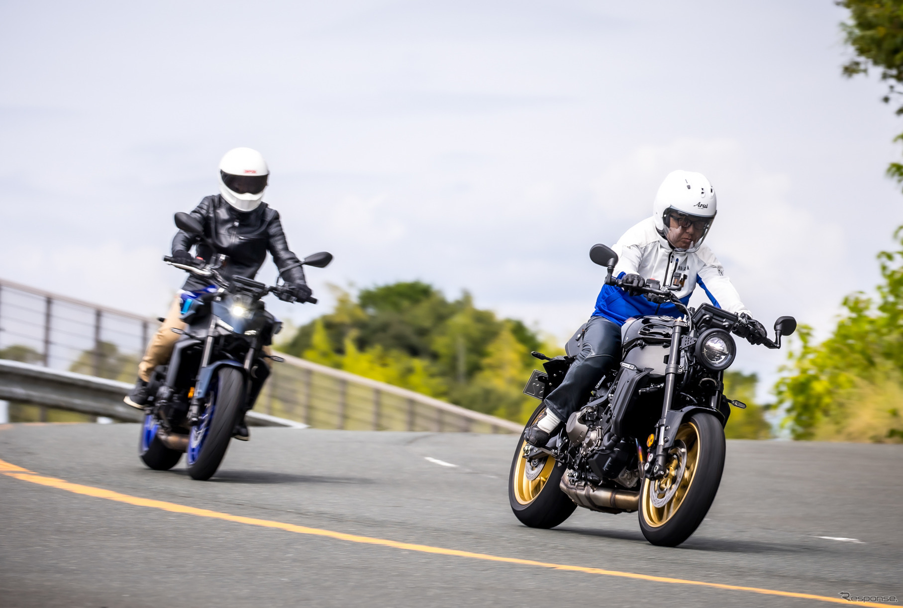 XSR900の設楽社長と、MT-09 Y-AMTの宮崎副編集長