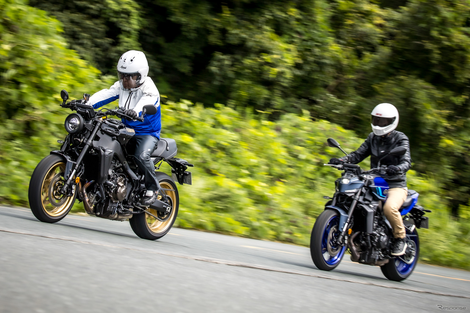 XSR900の設楽社長と、MT-09 Y-AMTの宮崎副編集長