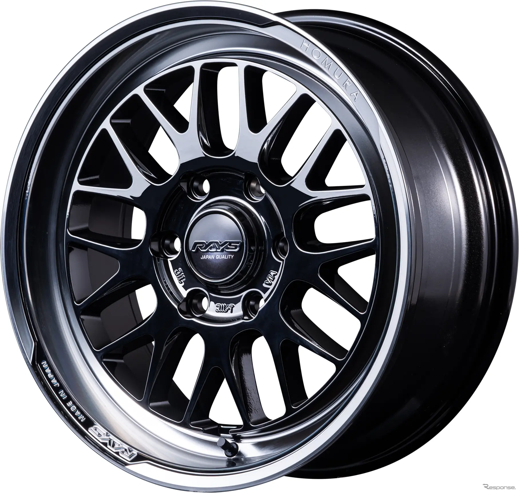 レイズ ホムラ 2x9L-RA ブラッククロームコーティング/リムDMC