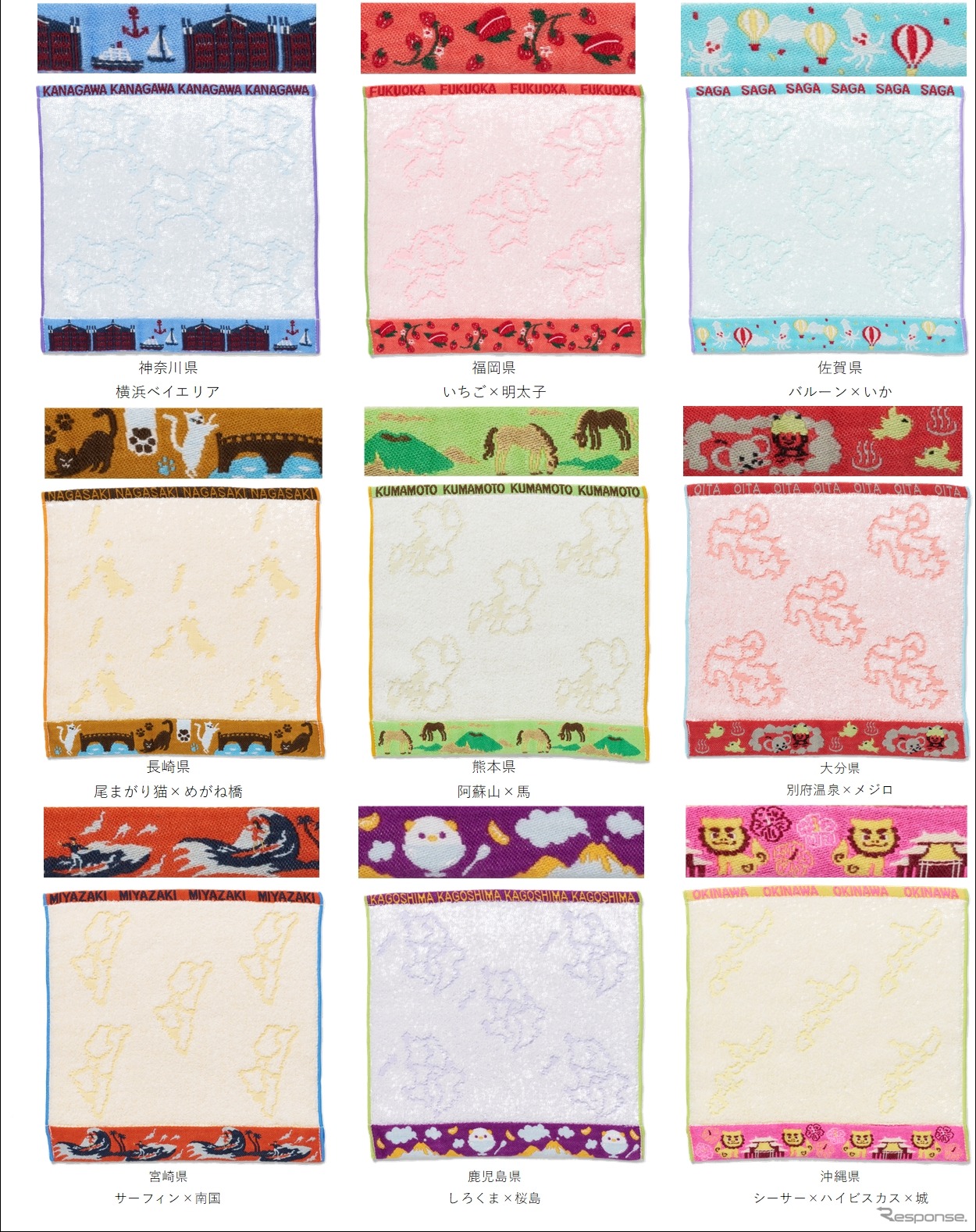 関東・九州沖縄エリアのジャカード織 デザインモチーフイメージ