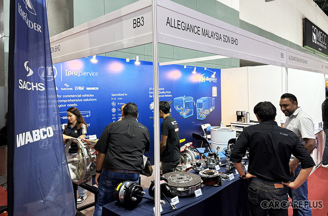 マレーシアで、大型商用車のスペアパーツや修理、メンテナンスなどを提供する「Allegiance Malaysia Sdn. Bhd」のブース