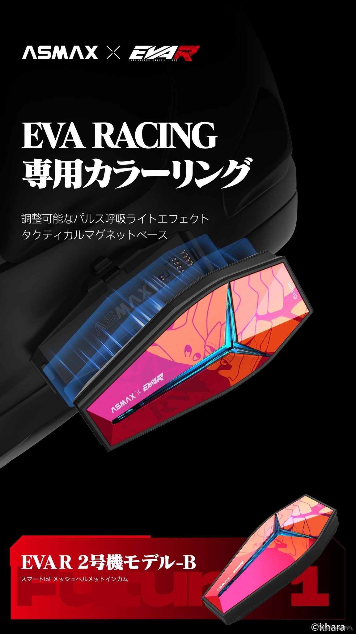 ASMAXとEVA RACINGがコラボした次世代スマートIoTヘルメットインカム「EVA R モデル」