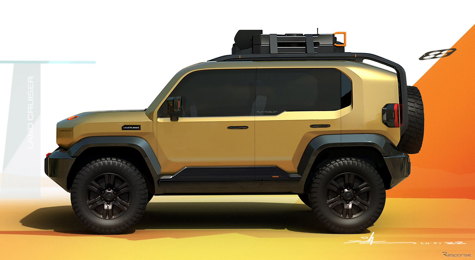 トヨタ ランドクルーザーFJのデザインスケッチ