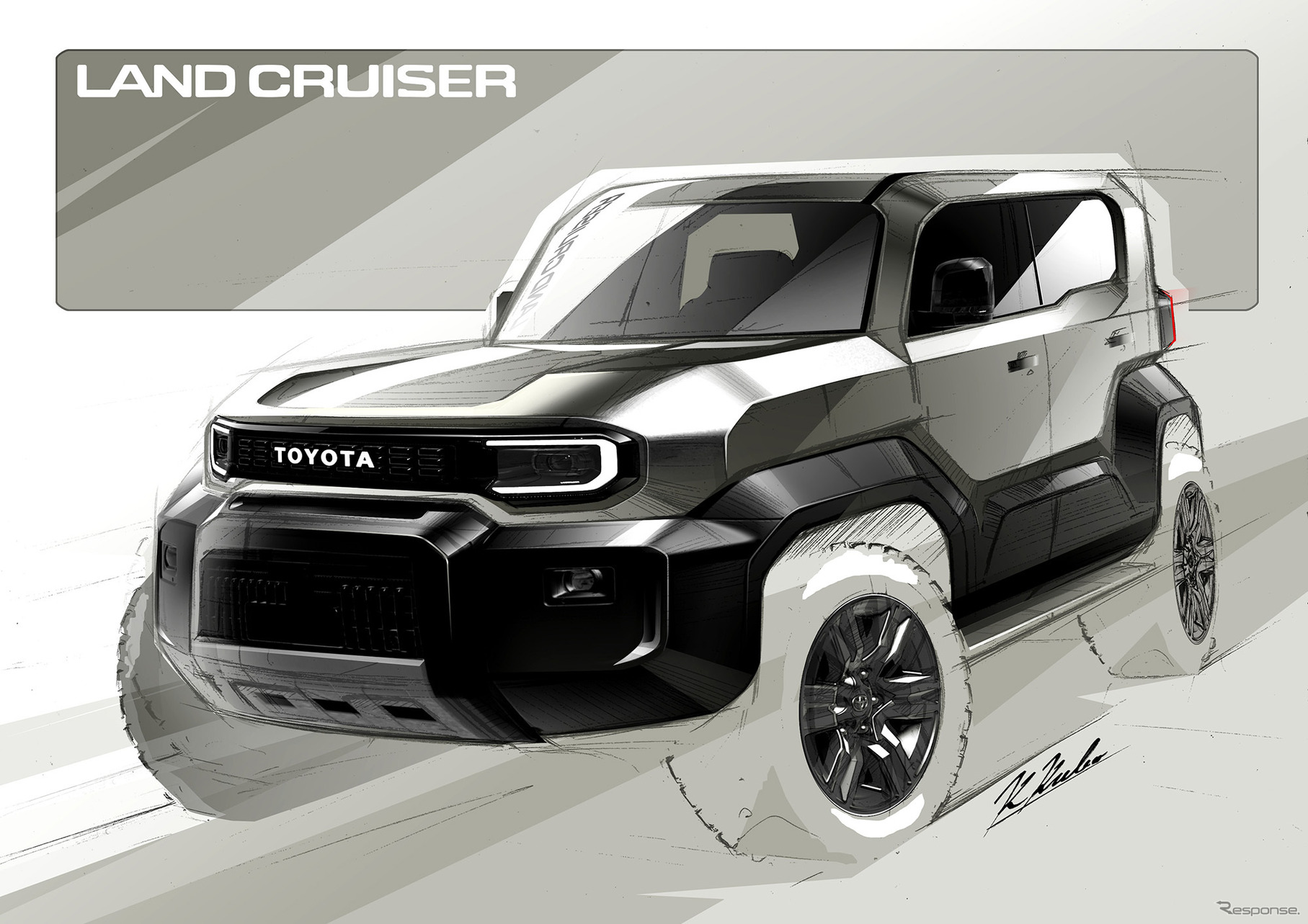 トヨタ ランドクルーザーFJのデザインスケッチ