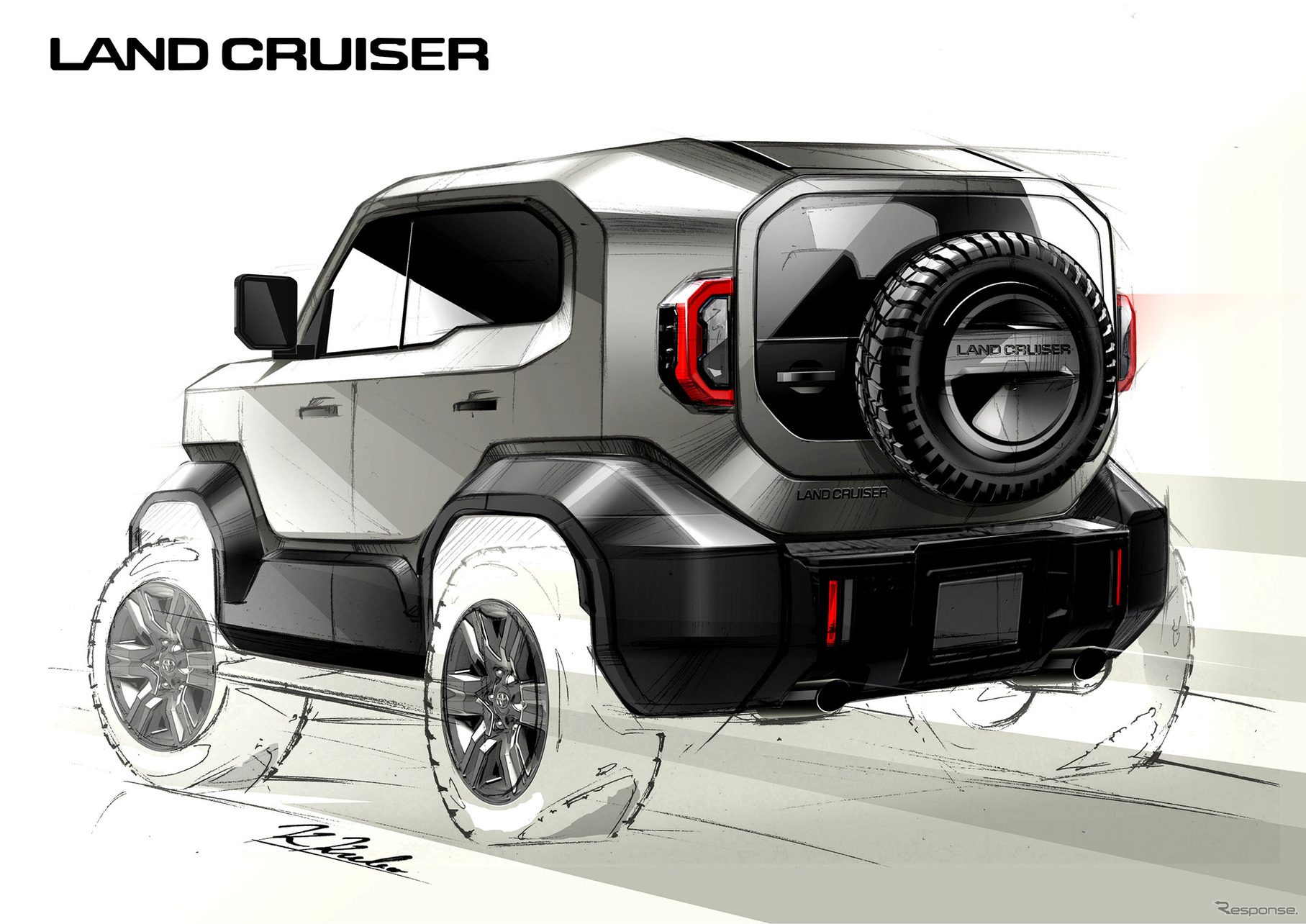 トヨタ ランドクルーザーFJのデザインスケッチ