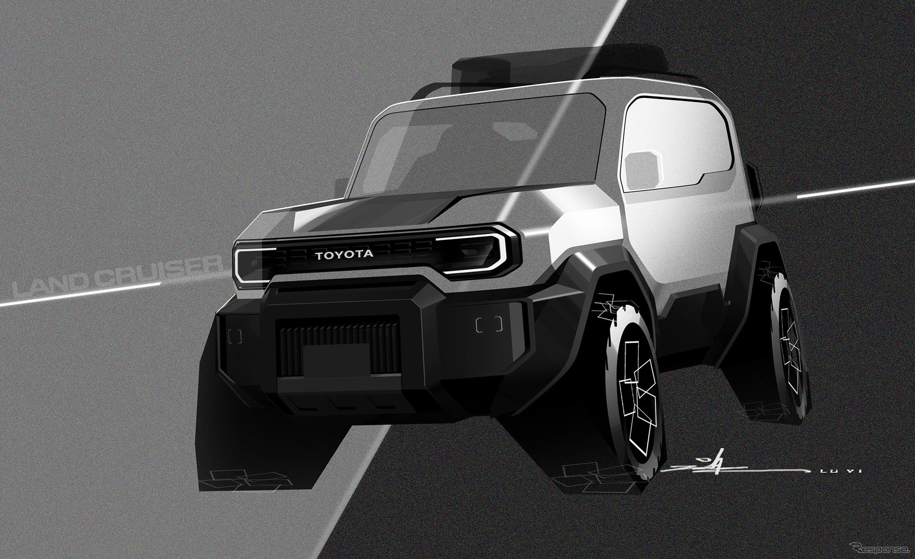 トヨタ ランドクルーザーFJのデザインスケッチ